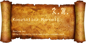 Kosztolicz Marcell névjegykártya